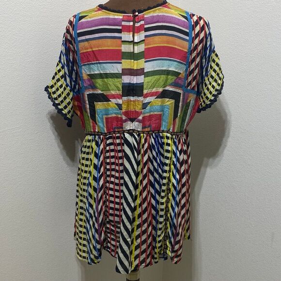 Anthropologie Conditions Apply Flowy Kynsa Tunic Top Colorful Size Medium - Picture 8 of 10